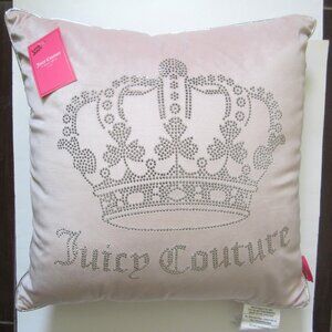 Juicy Couture Rhinestone Crown Pink Pillow Cushion
